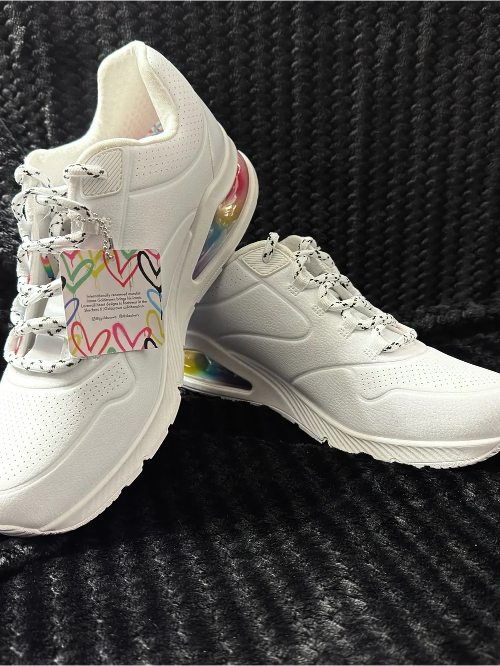 NWT Skechers Uno2 Floating Love JGoldcrown Design Sneakers/Gym Shoes. WOMAN SZ10 - Picture 2 of 11